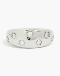 Lovisa - Waterproof Stainless Steel Spotty Diamante Band Ring