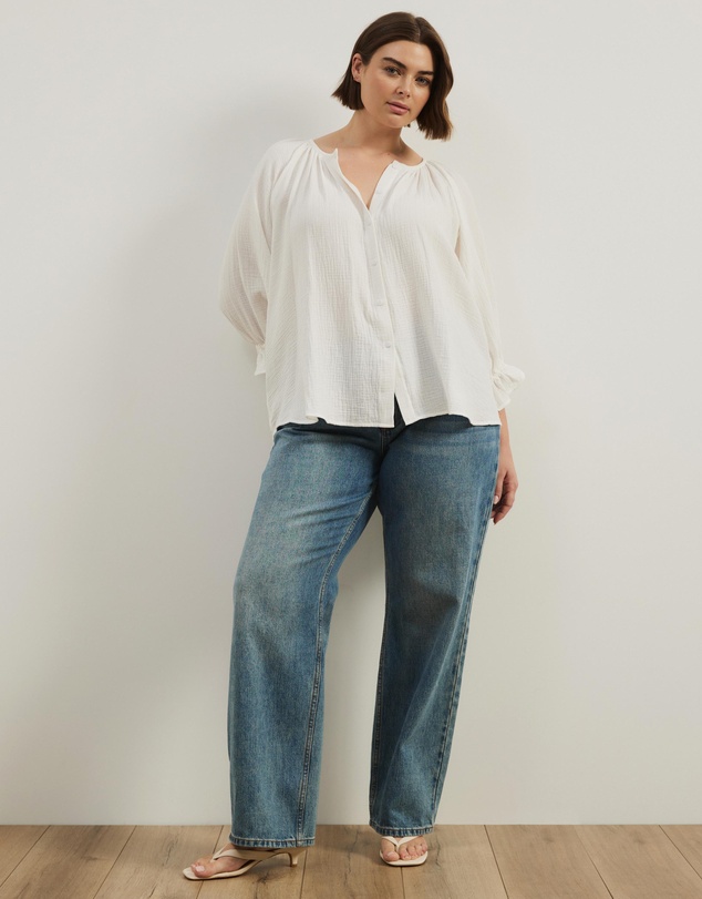 Atmos&Here Curvy - Rosalind Cotton Blouse