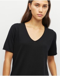JH Lounge - JHL V-Neck T (Fine Cotton Cashmere) Black