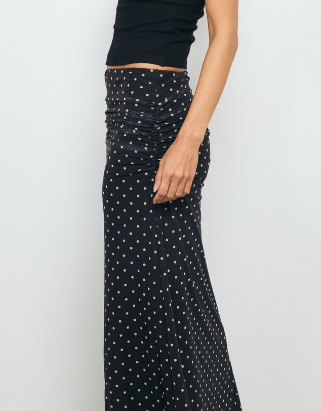 AERE - Chloe Mesh Polka Dot Maxi Skirt