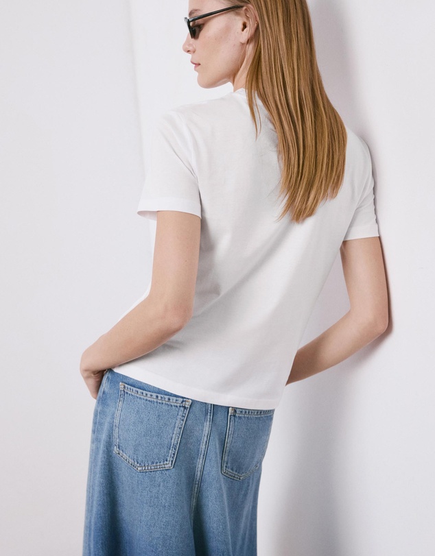 M.N.G - Rounded Neck Cotton T-Shirt
