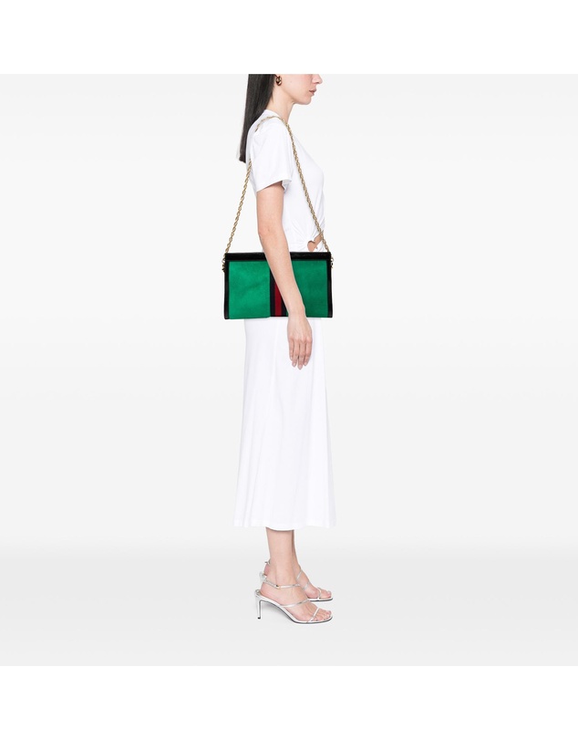 Pre-Loved by Azura Reborn - Pre-Loved Medium Suede Web Ophidia Chain Shoulder Bag