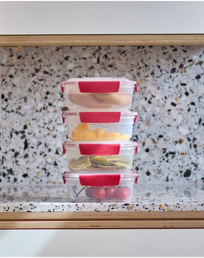 Joseph Joseph - Nest™ Lock 4-piece Rectangular Storage Container Set (Red)