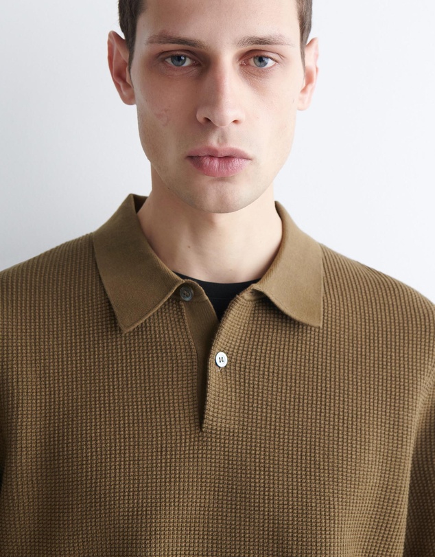 COS - Waffle-Knit Cotton Polo Shirt