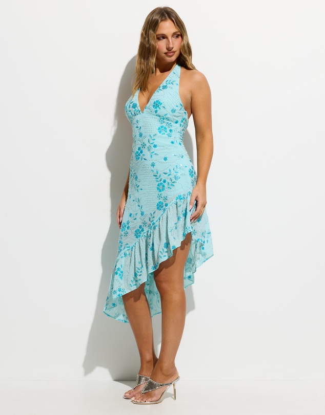 Dazie - Lulu Asymmetrical Embellished Mini Dress