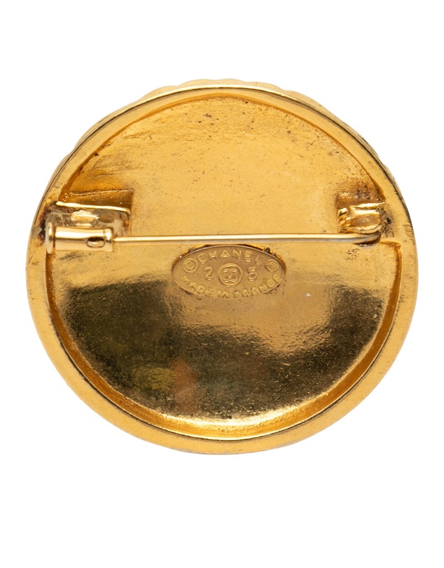 Pre-Loved by Azura Reborn - Pre-Loved CC Gold Plated Quilted Round Brooch
