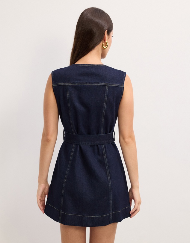 The Fated - Leni Sleeveless Denim Mini Dress