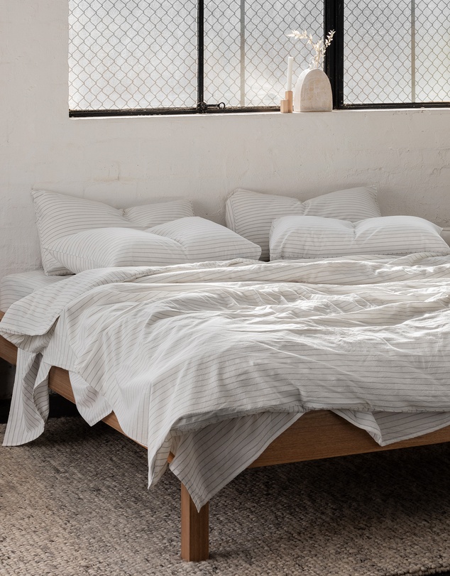 Sheet Society - Leo Washed Cotton Stripe Full Sheet Set