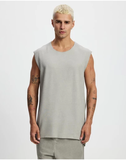 Surrounded By Ghosts - The Santite Crew Knit Raw Neck Vest