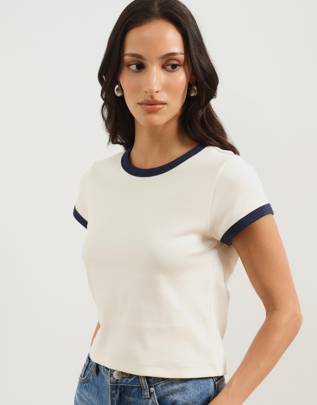 Atmos&Here - Ivy Organic Cotton Rib Ringer Tee