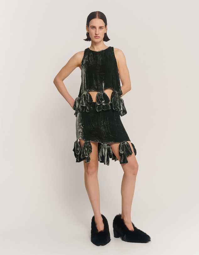 THE TALES - Silk Velvet Party Bow Skirt
