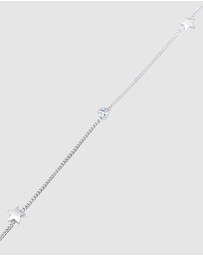 Elli Jewelry - Anklet Solitaire Star Swarovski&reg; Crystals 925 Sterling Silver