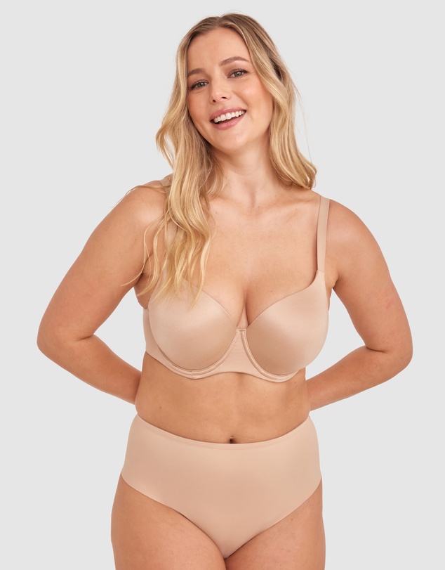 Bras N Things - Microfibre High Waist V String Knicker - Nude