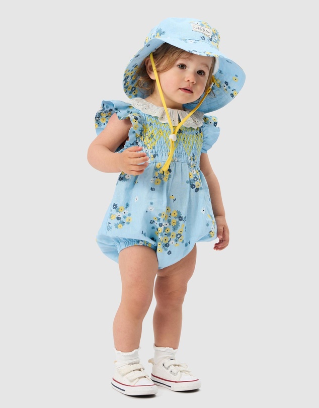 Goldie + Ace - Cotton Lani Shirred Romper - ICONIC EXCLUSIVE - Babies