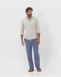 Coast Clothing - Long Sleeve Linen Shirt in Natural Sand