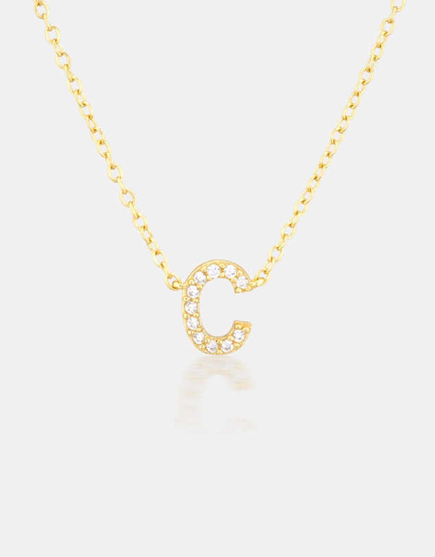 The Silver Collective - A-Z Letter Necklace - C