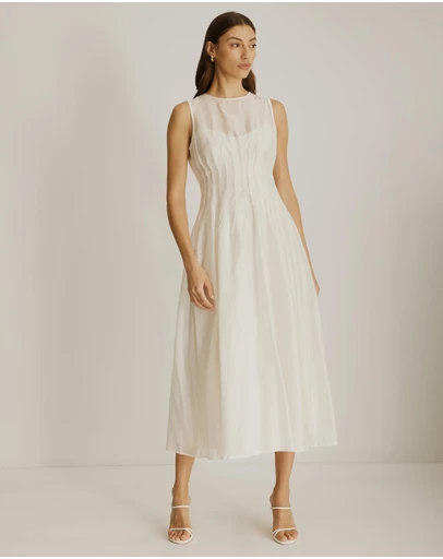 Atmos&Here - Kate Organza Pintuck Maxi Dress