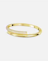 Swarovski - Dextera bangle, Magnetic closure, White, Gold-tone plated