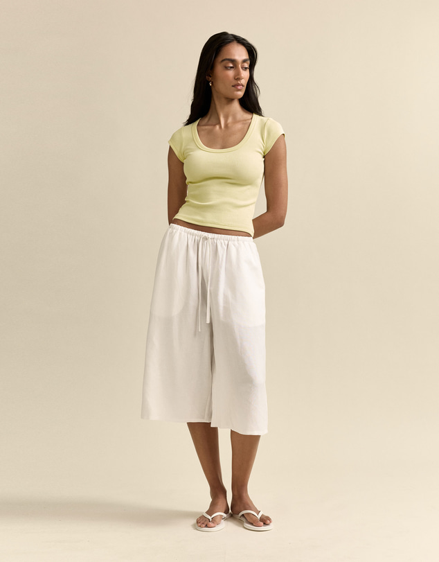 MVN - Ribbed Scoop Neck Top