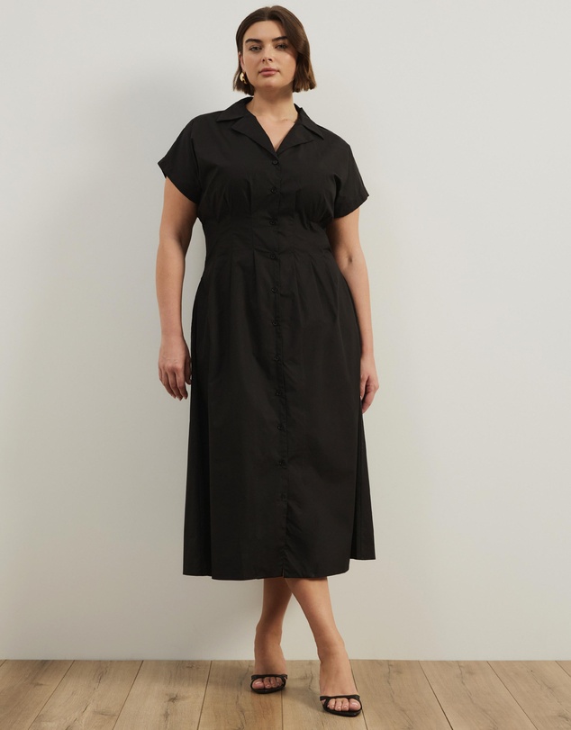 Atmos&Here Curvy - Marcy Pin Tuck Midi Dress