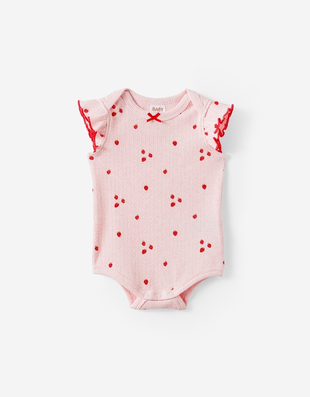Cotton On Kids - Organic Pointelle Flutter Bubbysuit