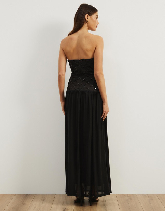 Atmos&Here - Freya Beaded Mesh Maxi Dress