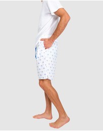 Sant And Abel - Men's Blue Palm Tree Sleep Shorts
