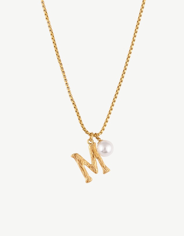 Zahar - Pearl Letter M Necklace