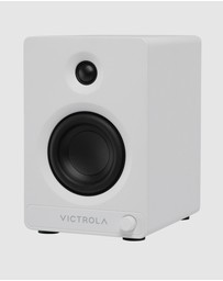 Victrola - Victrola Automatic Turntable + Victrola Tempo Bookshelf Speakers Bundle - White