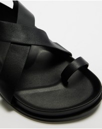 AERE - Leather Crossover Footbed Sandals