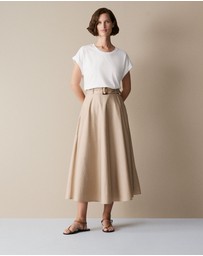Trenery - Pima Cotton Cuff Sleeve T-shirt in White