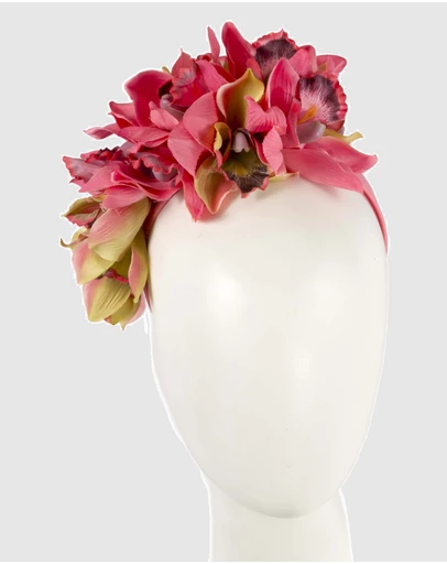 Max Alexander - Large Coral Flower Headband Fascinator