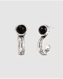 Haze & Glory - ICONIC EXCLUSIVE - Earrings Male Black Tigers Eye 925 Sterling Silver