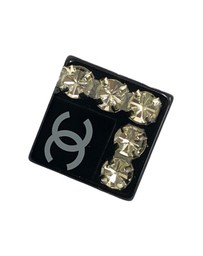 Pre-Loved by Azura Reborn - Pre-Loved CC Resin Rhinestone Square Clip On Earrings