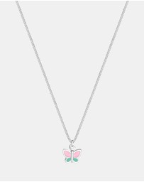 Elli Jewelry - Necklace Kids Butterfly Enamel Pastel 925 Sterling Silver