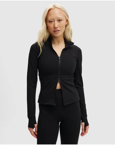 Cotton On Body Active - Ultra Soft Rib LS Zip Through Jacket
