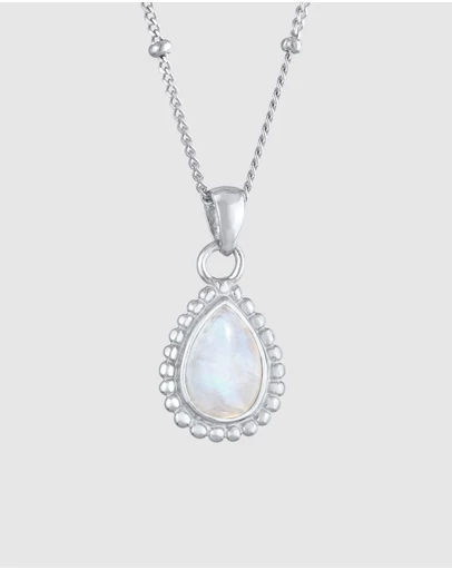 Elli Jewelry - Necklace Drop Pendant Elegant with Moonstone in 925 Sterling Silver