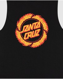 Santa Cruz - Flame Ringed Dot Front Muscle Tee - Teens