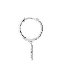 Michael Hill - Fine Double Circle Diamond Drop Huggie Earrings in Sterling Silver