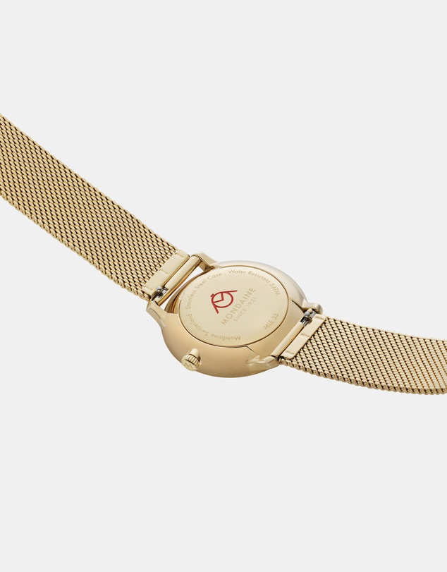 Mondaine - Mondaine Doppio Gold Plated Stainless Steel 33mm Watch
