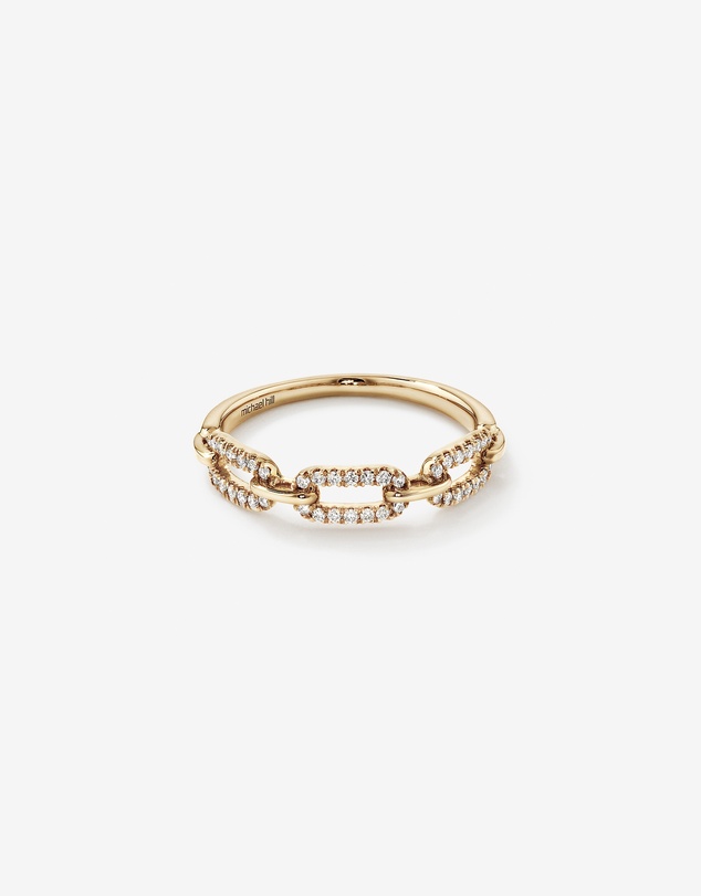 Michael Hill - 0.20 Carat TW Diamond Paperclip Ring in 10kt Yellow Gold