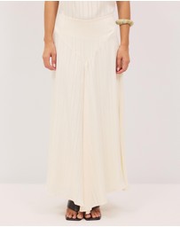 Calli - Sayer Satin Panelled Midi Skirt