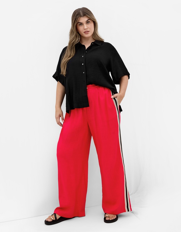 City Chic - Side Stripe Linen Blend Pant