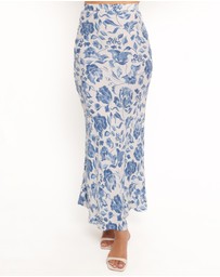 Petal & Pup - Claud Maxi Skirt - Blue White Floral