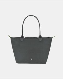 Longchamp - Le Pliage Green Canvas Tote Bag - Medium