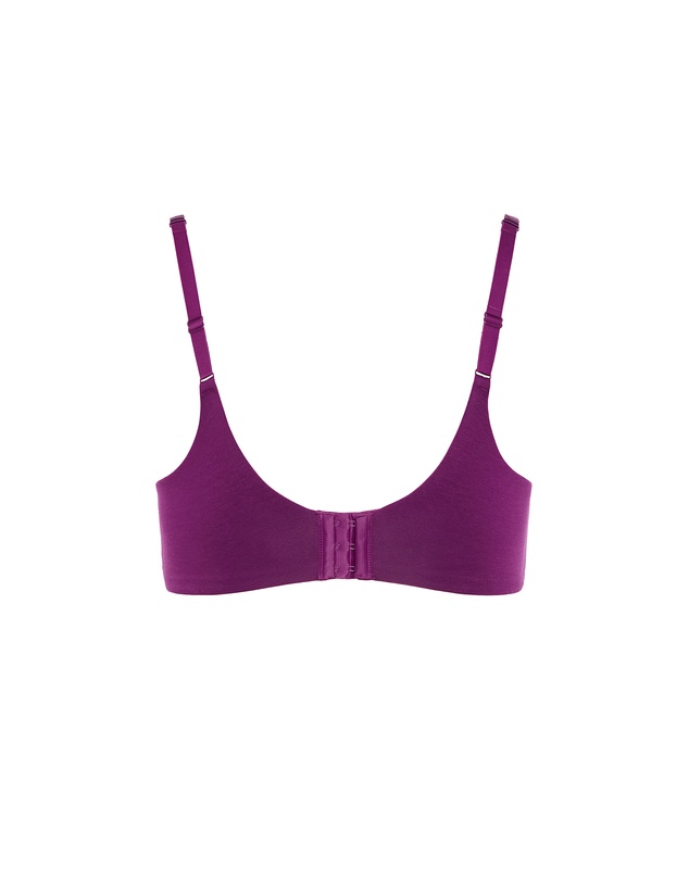 City Chic - Plus Size Smooth & Chic Cotton T-Shirt Bra - purple iris