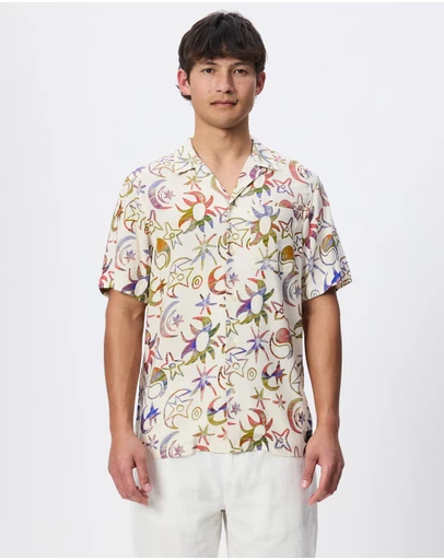 Scotch & Soda - Allover Printed Viscose Short Sleeve Shirt
