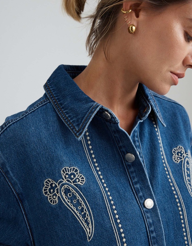 Mattir - Atlas Embroidered Dress