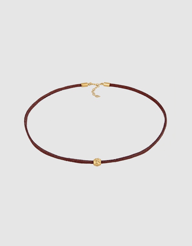 Elli Jewelry - Suede Choker Necklace in Gold-Plated 925 Silver