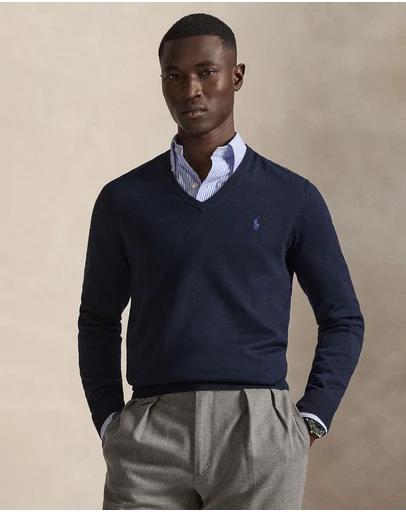 Polo Ralph Lauren - Slim Fit Cotton V-Neck Sweater